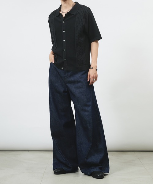 SELLE GLANT(セレグランテ)の「CABLE LINE KNIT SHIRT/ケーブルラインニットシャツ(シャツ/ブラウス・メンズ・グレイッシュベージュ/ブラック・SMALL/MEDIUM/LARGE)」の13枚目の写真