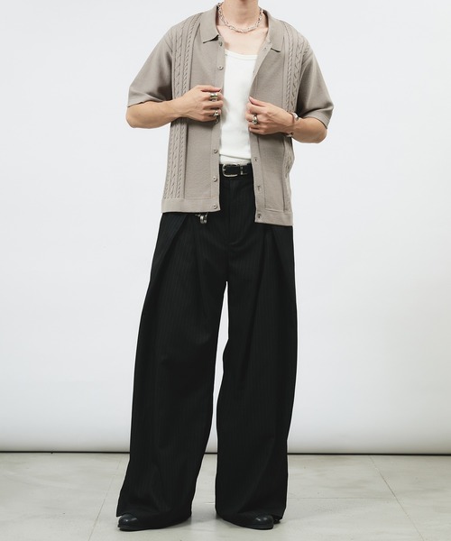 CABLE LINE KNIT SHIRT/ケーブルラインニットシャツ（シャツ/ブラウス