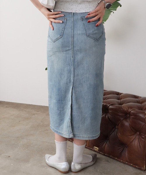 ROOPTOKYO(ループトウキョウ)の「Back slit denim skirt / バックスリット デニムスカート 夏物 夏服(デニムスカート・レディース・ネイビー/ライトブルー・S/M)」の21枚目の写真