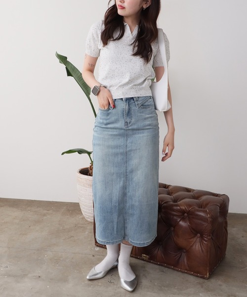 ROOPTOKYO(ループトウキョウ)の「Back slit denim skirt / バックスリット デニムスカート 夏物 夏服(デニムスカート・レディース・ネイビー/ライトブルー・S/M)」の20枚目の写真