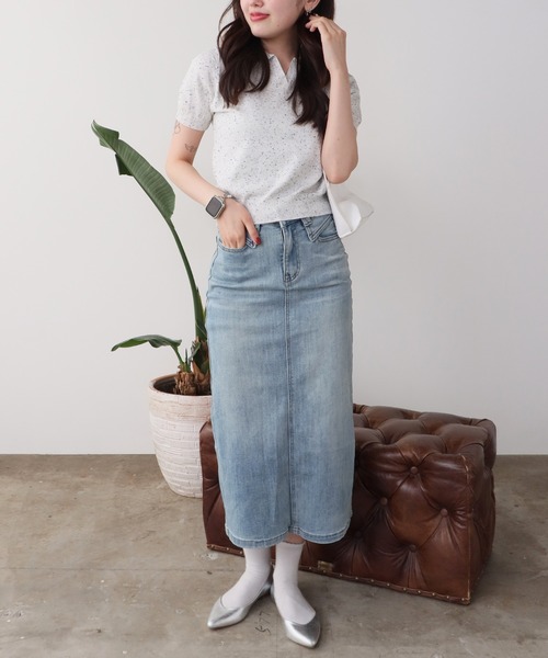 ROOPTOKYO(ループトウキョウ)の「Back slit denim skirt / バックスリット デニムスカート 夏物 夏服(デニムスカート・レディース・ネイビー/ライトブルー・S/M)」の19枚目の写真