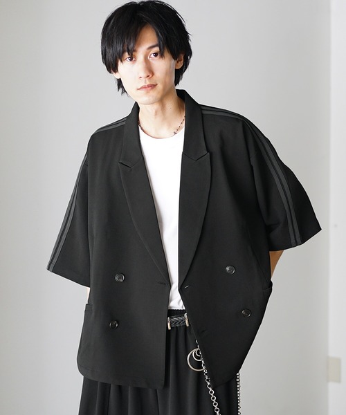 MinoriTY(マイノリティ)の「【MinoriTY】ダブルテーラードジャケットセットアップ ジャケット+スラックス2点セット メンズ 夏服(セットアップ・メンズ・チャコール/ブラウン/ブラック・S/L/M)」の7枚目の写真