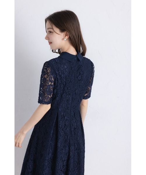 tocco closet(トッコ クローゼット)の「パール釦パネルライン襟付きレースワンピース(ワンピース・レディース・オフホワイト/ネイビー/ラベンダー・M)」の18枚目の写真