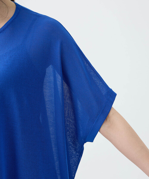 A/C DESIGN BY ALPHA CUBIC（エーシーデザインバイアルファキュービック）の「【接触冷感・洗濯可能】裾透かし編みサマーニットプルオーバー（ニット/セーター・レディース・オフホワイト/ブルー/ブラック・M/L）」の18枚目の写真