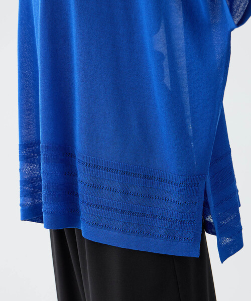 A/C DESIGN BY ALPHA CUBIC（エーシーデザインバイアルファキュービック）の「【接触冷感・洗濯可能】裾透かし編みサマーニットプルオーバー（ニット/セーター・レディース・オフホワイト/ブルー/ブラック・M/L）」の19枚目の写真