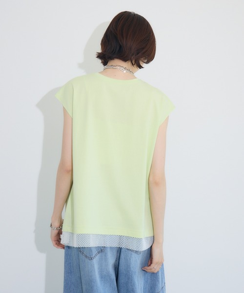 Paradise Picnic（パラダイスピクニック）の「doll up oops FRENCH HUSHプリント配色トップス（Tシャツ/カットソー・レディース・イエロー/キャメル/チャコールグレー・FREE）」の20枚目の写真