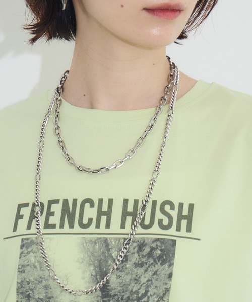 Paradise Picnic（パラダイスピクニック）の「doll up oops FRENCH HUSHプリント配色トップス（Tシャツ/カットソー・レディース・イエロー/キャメル/チャコールグレー・FREE）」の22枚目の写真