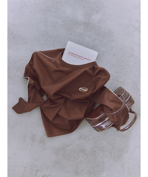 emmi（エミ）の「フェイクレザーパイピングボストンバッグ（ボストンバッグ・レディース・ネイビー/ブラウン/オリーブ・F）」の7枚目の写真