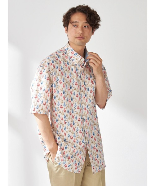 McGREGOR(マックレガー)の「リゾート柄シャツ(ヨット)(シャツ/ブラウス・メンズ・ネイビー/ナチュラル・L/M)」の2枚目の写真