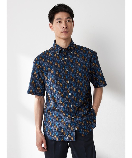 McGREGOR(マックレガー)の「リゾート柄シャツ(ヨット)(シャツ/ブラウス・メンズ・ネイビー/ナチュラル・L/M)」の1枚目の写真