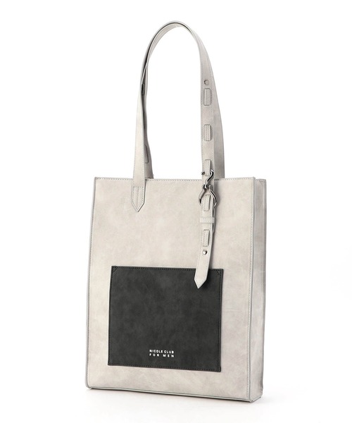 NICOLE CLUB FOR MEN（ニコルクラブフォーメン）の「フックバックルトートバッグ（トートバッグ・メンズ・ブラック/ブラック×グレー/グレー系/ネイビー・FREE）」の3枚目の写真