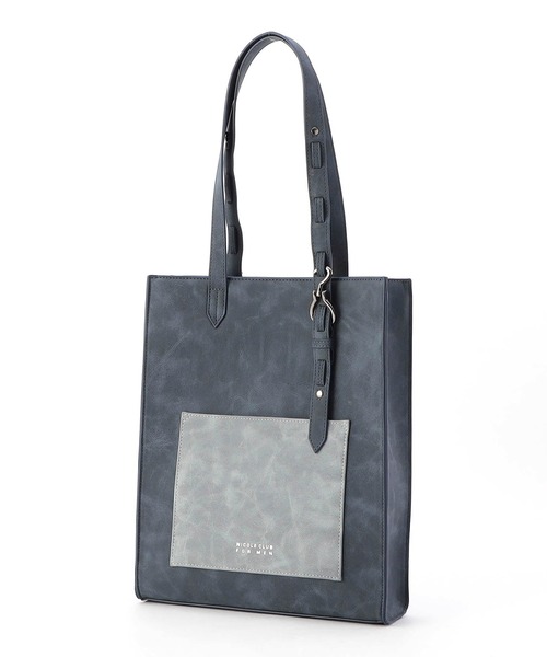 NICOLE CLUB FOR MEN（ニコルクラブフォーメン）の「フックバックルトートバッグ（トートバッグ・メンズ・ブラック/ブラック×グレー/グレー系/ネイビー・FREE）」の4枚目の写真
