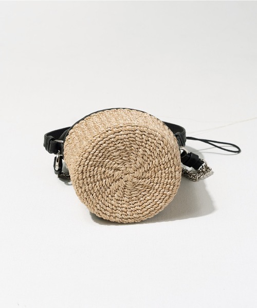 HAYNI(ヘイニ)の「POMTATA ポンタタ ポケット付きかごバッグ(かごバッグ・レディース・キャメル/ブラック系1/ブラック×ブラック・FREE)」の12枚目の写真