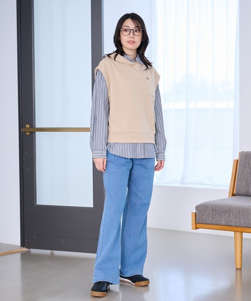 Arnold Palmer（アーノルドパーマー）の「裏ワザデニム タックパンツ（その他パンツ・レディース・インディゴブルー/ライトブルー/ダークインディゴブルー・S/L/M）」の6枚目の写真