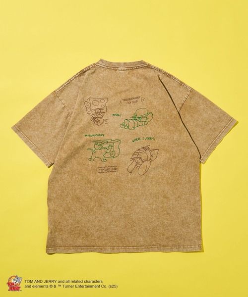 Tom＆Jerry（トムアンドジェリー）の「TOM and JERRY/トムとジェリー タフィー&マッスルTEE（Tシャツ/カットソー・レディース・ベージュ/パープル・M/L）」の5枚目の写真