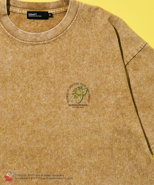 Tom＆Jerry（トムアンドジェリー）の「TOM and JERRY/トムとジェリー タフィー&マッスルTEE（Tシャツ/カットソー・レディース・ベージュ/パープル・M/L）」の6枚目の写真