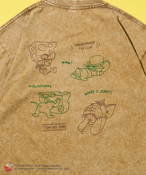 Tom＆Jerry（トムアンドジェリー）の「TOM and JERRY/トムとジェリー タフィー&マッスルTEE（Tシャツ/カットソー・レディース・ベージュ/パープル・M/L）」の7枚目の写真