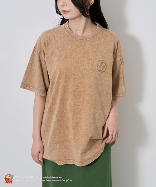 Tom＆Jerry（トムアンドジェリー）の「TOM and JERRY/トムとジェリー タフィー&マッスルTEE（Tシャツ/カットソー・レディース・ベージュ/パープル・M/L）」の13枚目の写真