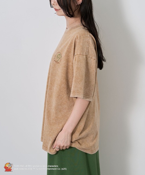 Tom＆Jerry（トムアンドジェリー）の「TOM and JERRY/トムとジェリー タフィー&マッスルTEE（Tシャツ/カットソー・レディース・ベージュ/パープル・M/L）」の14枚目の写真