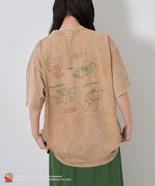 Tom＆Jerry（トムアンドジェリー）の「TOM and JERRY/トムとジェリー タフィー&マッスルTEE（Tシャツ/カットソー・レディース・ベージュ/パープル・M/L）」の15枚目の写真