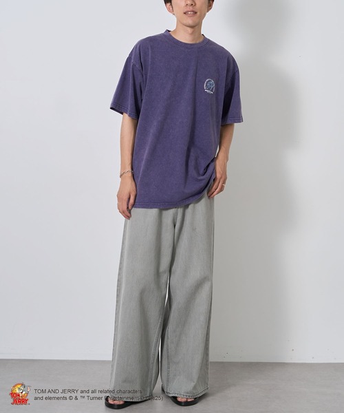 Tom＆Jerry（トムアンドジェリー）の「TOM and JERRY/トムとジェリー タフィー&マッスルTEE（Tシャツ/カットソー・レディース・ベージュ/パープル・M/L）」の21枚目の写真