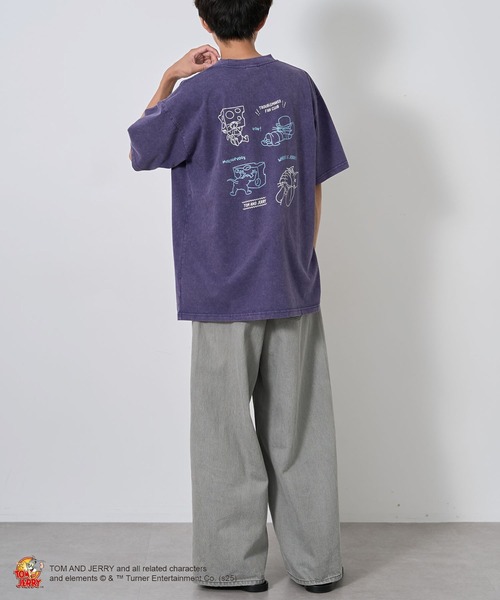 Tom＆Jerry（トムアンドジェリー）の「TOM and JERRY/トムとジェリー タフィー&マッスルTEE（Tシャツ/カットソー・レディース・ベージュ/パープル・M/L）」の22枚目の写真