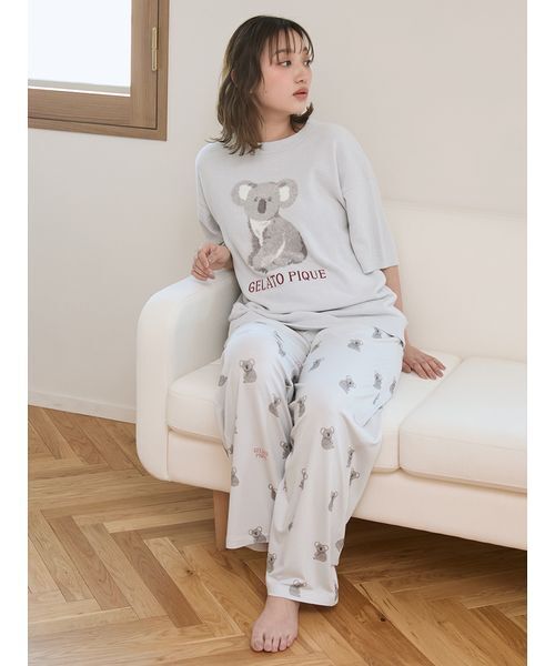セール】【接触冷感】コアラ柄ロングパンツ（ルームウェア/パジャマ