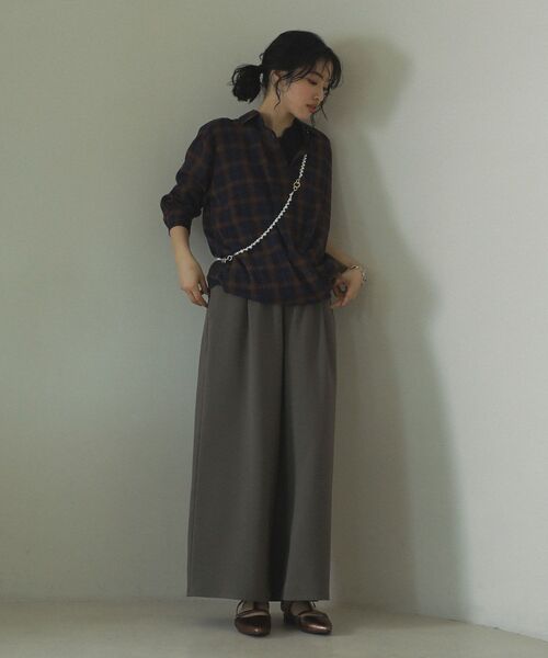Green　Parks（グリーンパークス）の「カシュクールシアーシャツ（シャツ/ブラウス・レディース・アイボリー/ブラック/モカ/ネイビー・FREE）」の12枚目の写真
