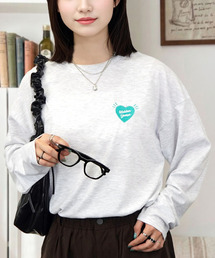 Candlestick（キャンドルスティック）の「ゆったり 着やすい ハート レターロゴ ベアー 刺繍（Tシャツ/カットソー）」