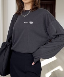 Candlestick（キャンドルスティック）の「ゆったり 着やすい ハート レターロゴ ベアー 刺繍 ロンT（Tシャツ/カットソー）」