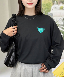 Candlestick（キャンドルスティック）の「ゆったり 着やすい ハート レターロゴ ベアー 刺繍（Tシャツ/カットソー）」