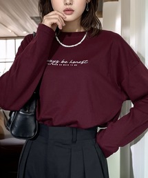 Candlestick（キャンドルスティック）の「ゆったり 着やすい ハート アニマル 刺繍 ロンT（Tシャツ/カットソー）」