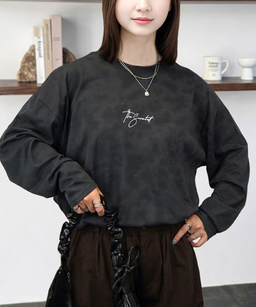 Candlestick(キャンドルスティック)の「ゆったり 着やすい ハート レターロゴ ベアー 刺繍(Tシャツ/カットソー・レディース・ホワイト系/ホワイト系1/ホワイト系2/ブラック系/ブラック系1/ブラック系2/ブラック系3/ブラック系4/グレー系/ダークグリーン系/ピンク系/バーガンディー/ホワイト系3/ホワイト系4/ホワイト系5/ブラック系5/ブラック系6/ブラック系7/ブラック系8/グレー系1/グリーン系2/ブルー系/ピンク系1/ワイン系/ブラック系その他3/ブラック系その他2/ブラック系その他/ブラック系その他4/その他1/その他2/その他3/その他4/その他5/その他6/その他7/その他8/その他9/その他10/その他11/その他12/ブラック系その他5/ブラック系その他6/ブラック系その他7/ホワイト系6/ホワイト系7/ブラック/スミクロ・M/L/LL)」の11枚目の写真