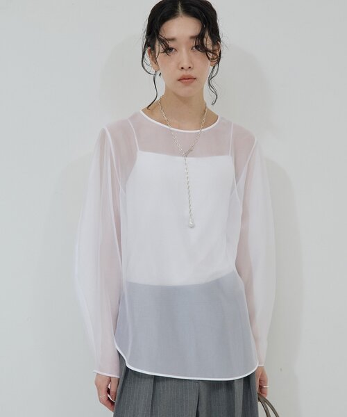 GALLARDAGALANTE シアーカーブスリーブブラウス シアーカーブスリーブブラウス（シャツ/ブラウス）｜GALLARDAGALANTE