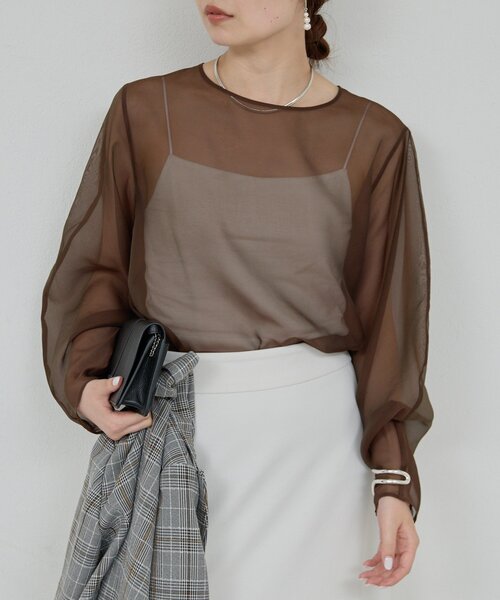 GALLARDAGALANTE シアーカーブスリーブブラウス シアーカーブスリーブブラウス（シャツ/ブラウス）｜GALLARDAGALANTE