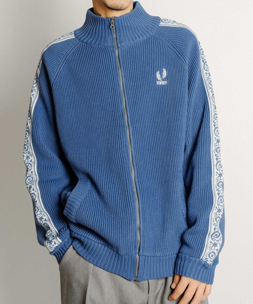 Subciety（サブサエティ）の「Knit track jkt（ブルゾン・メンズ・ブルー/オフホワイト/ブラック・X-LARGE/LARGE/MEDIUM/SMALL）」の3枚目の写真