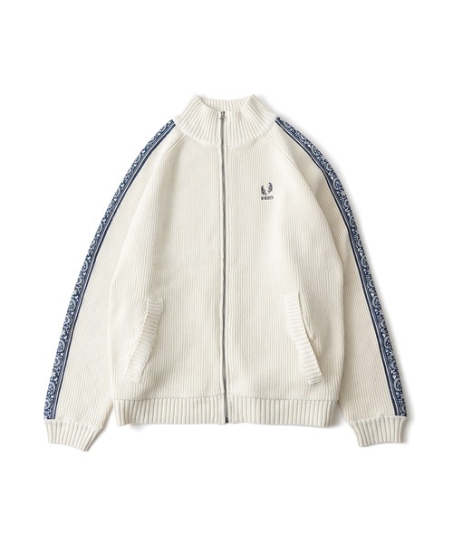 Subciety（サブサエティ）の「Knit track jkt（ブルゾン・メンズ・ブルー/オフホワイト/ブラック・X-LARGE/LARGE/MEDIUM/SMALL）」の4枚目の写真