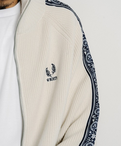 Subciety（サブサエティ）の「Knit track jkt（ブルゾン・メンズ・ブルー/オフホワイト/ブラック・X-LARGE/LARGE/MEDIUM/SMALL）」の10枚目の写真