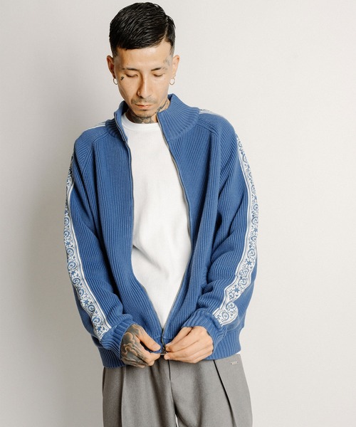 Subciety（サブサエティ）の「Knit track jkt（ブルゾン・メンズ・ブルー/オフホワイト/ブラック・X-LARGE/LARGE/MEDIUM/SMALL）」の15枚目の写真
