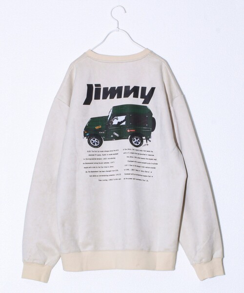GLOSTER(グロスター)の「【ロングセラーコラボ】ジムニー×GLOSTER フェイクスエードプルオーバー(スウェット・メンズ・オフホワイト/ブルー/ライトオリーブ/チャコールグレー・M/L)」の2枚目の写真