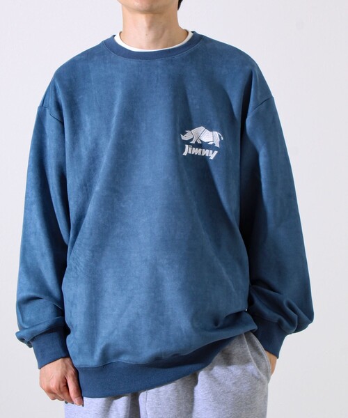 GLOSTER(グロスター)の「【ロングセラーコラボ】ジムニー×GLOSTER フェイクスエードプルオーバー(スウェット・メンズ・オフホワイト/ブルー/ライトオリーブ/チャコールグレー・M/L)」の11枚目の写真