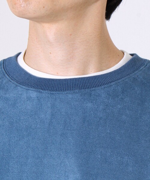 GLOSTER(グロスター)の「【ロングセラーコラボ】ジムニー×GLOSTER フェイクスエードプルオーバー(スウェット・メンズ・オフホワイト/ブルー/ライトオリーブ/チャコールグレー・M/L)」の5枚目の写真