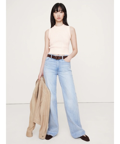 banana republic セットアップ　タグ付き未使用 BANANA REPUBLIC パンツ FACTORY STORE ワイドレッグ ハイライズ