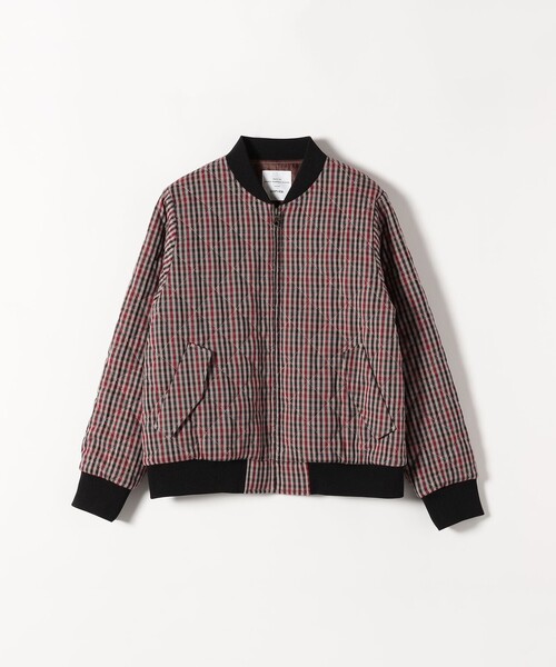 セール】SHIPS any: キルティング チェック バーシティ ブルゾン