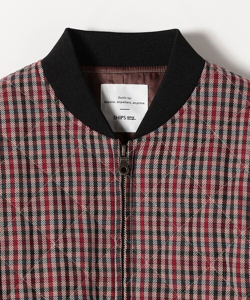 SHIPS any: キルティング チェック バーシティ ブルゾン（ブルゾン