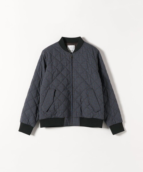 セール】SHIPS any: キルティング チェック バーシティ ブルゾン
