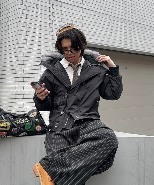 MandO（Auntie Rosa）（エムオー）の「N2Bナイロンフライトジャケット（ブルゾン・メンズ・カーキ/ブラック・LARGE/MEDIUM）」の11枚目の写真