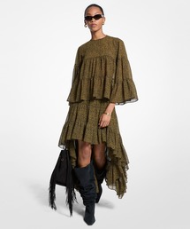 MICHAEL KORS（マイケルコース）の「ペイズリー プリント ジョーゼット ハイロー ティアード スカート（スカート）」