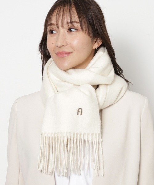 FURLA 未使用マフラー FURLA マフラー ストール カシミヤ ”チェックラメ入り