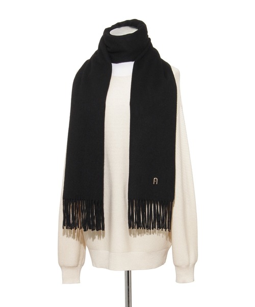 FURLA（フルラ）の「【WEB限定】マフラー 無地 FURLA アーチロゴ（マフラー・レディース・オフホワイト/グレー/ライトブルー/ブラック・FREE）」の14枚目の写真